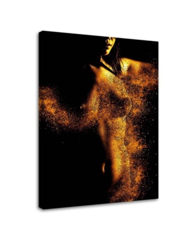 Canvas painting for bedroom - Sexy woman in gold dust | FEEBY