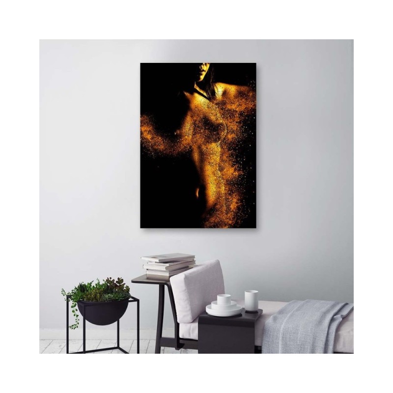 Leinwanddruck - Nacktheit in Goldstaub | Feeby