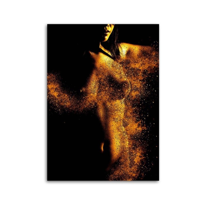 Leinwanddruck - Nacktheit in Goldstaub | Feeby
