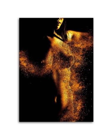 Leinwanddruck - Nacktheit in Goldstaub | Feeby