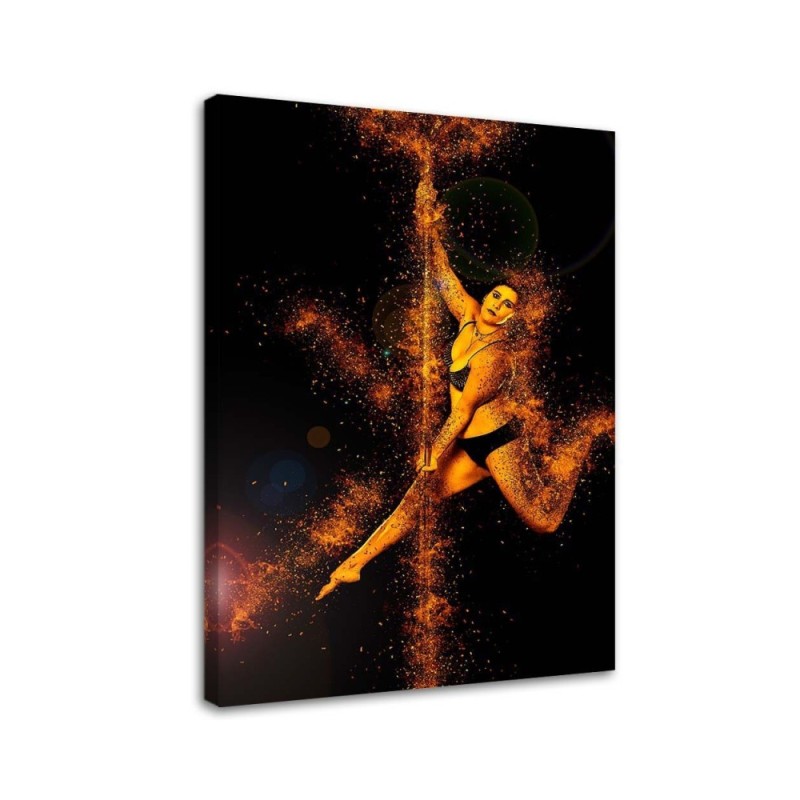 Leinwandbild modern - Frau tanzt an einer Stange | Feeby