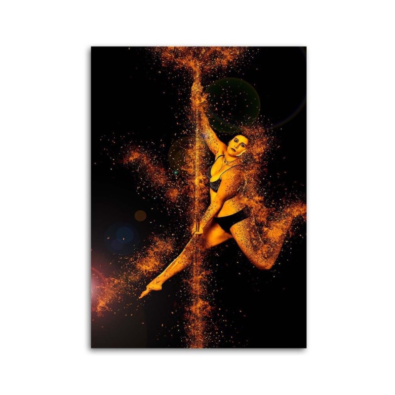 Leinwandbild modern - Frau tanzt an einer Stange | Feeby