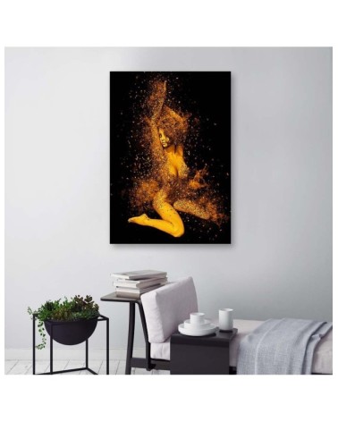 Leinwandbild - Nackte Frau in Goldstaub | Feeby