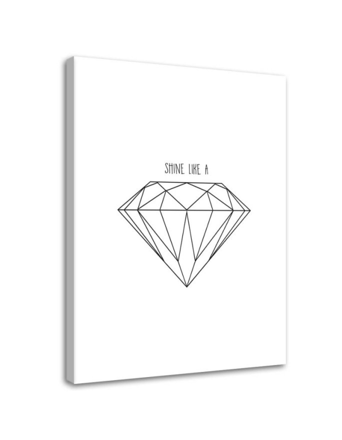 Bild auf Leinwand - Gezeichneter Diamant | Feeby