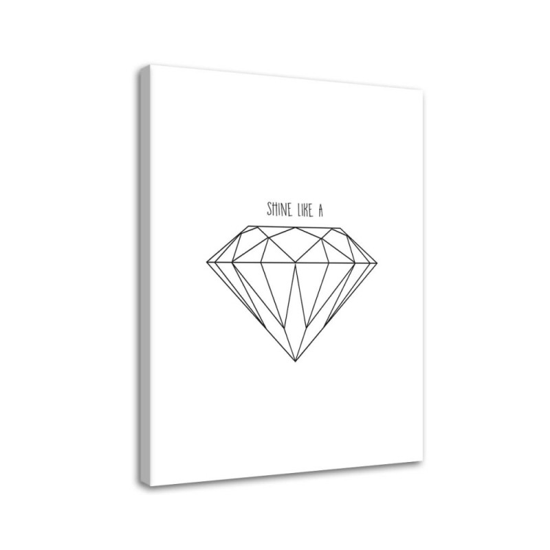 Bild auf Leinwand - Gezeichneter Diamant | Feeby