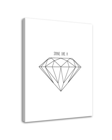 Bild auf Leinwand - Gezeichneter Diamant | Feeby