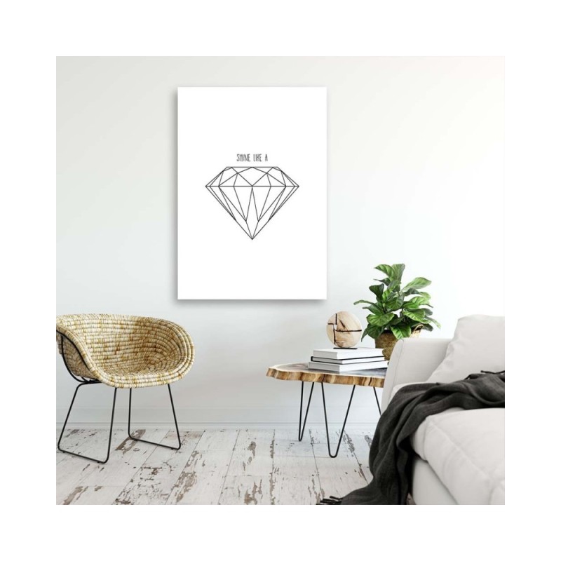 Bild auf Leinwand - Gezeichneter Diamant | Feeby