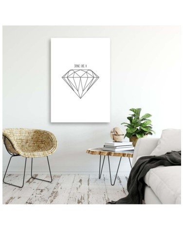 Bild auf Leinwand - Gezeichneter Diamant | Feeby