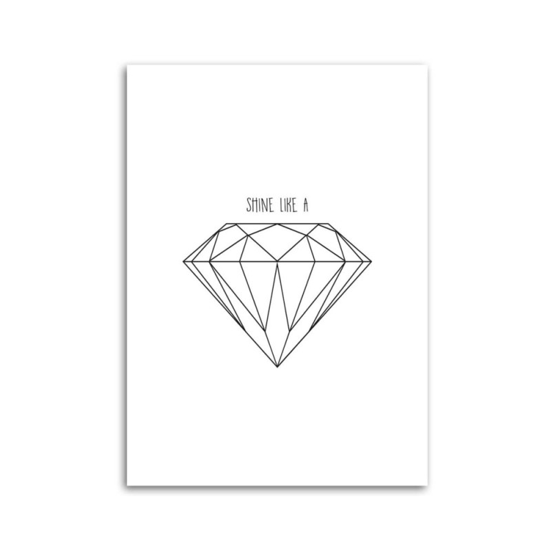 Bild auf Leinwand - Gezeichneter Diamant | Feeby