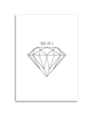 Bild auf Leinwand - Gezeichneter Diamant | Feeby