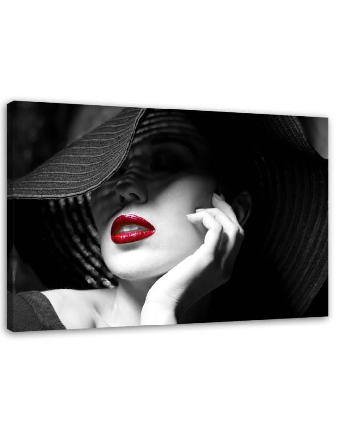 Leinwandbild - Mysteriöse Frau mit Hut | Feeby