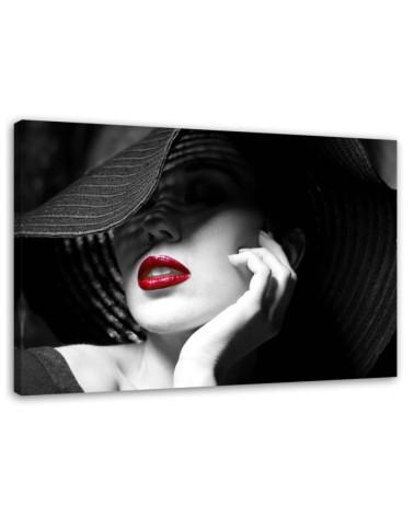 Leinwandbild - Mysteriöse Frau mit Hut | Feeby