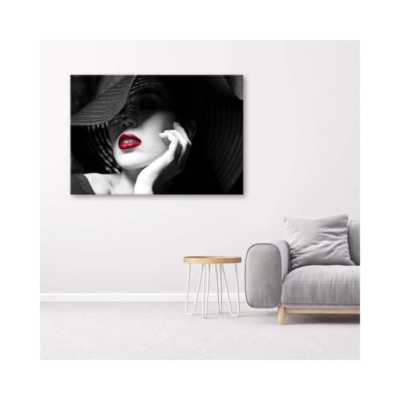 Leinwandbild - Mysteriöse Frau mit Hut | Feeby