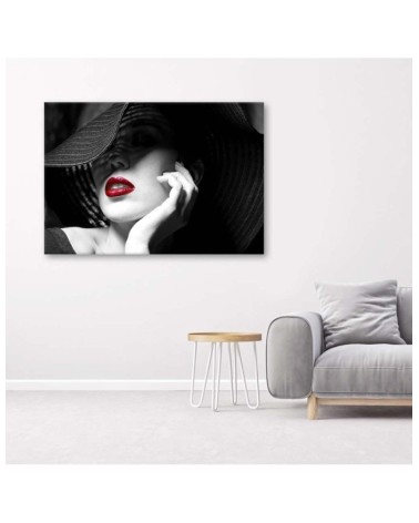 Leinwandbild - Mysteriöse Frau mit Hut | Feeby