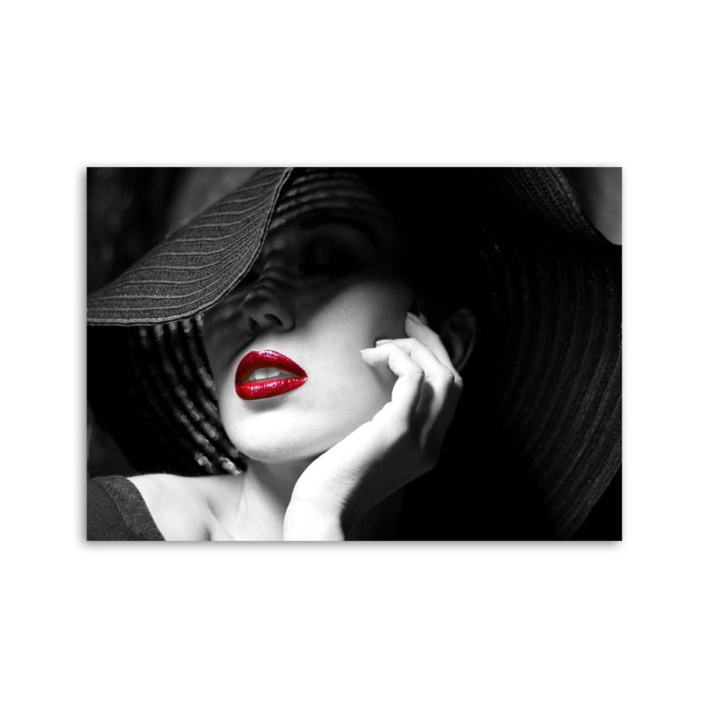 Leinwandbild - Mysteriöse Frau mit Hut | Feeby