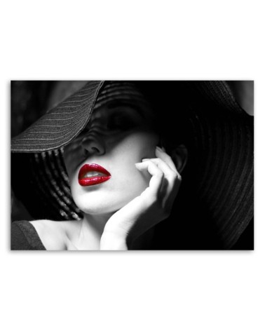 Leinwandbild - Mysteriöse Frau mit Hut | Feeby