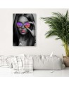 Canvas print - Pop Art Girl with glasses New York. Buy now| | FEEBY