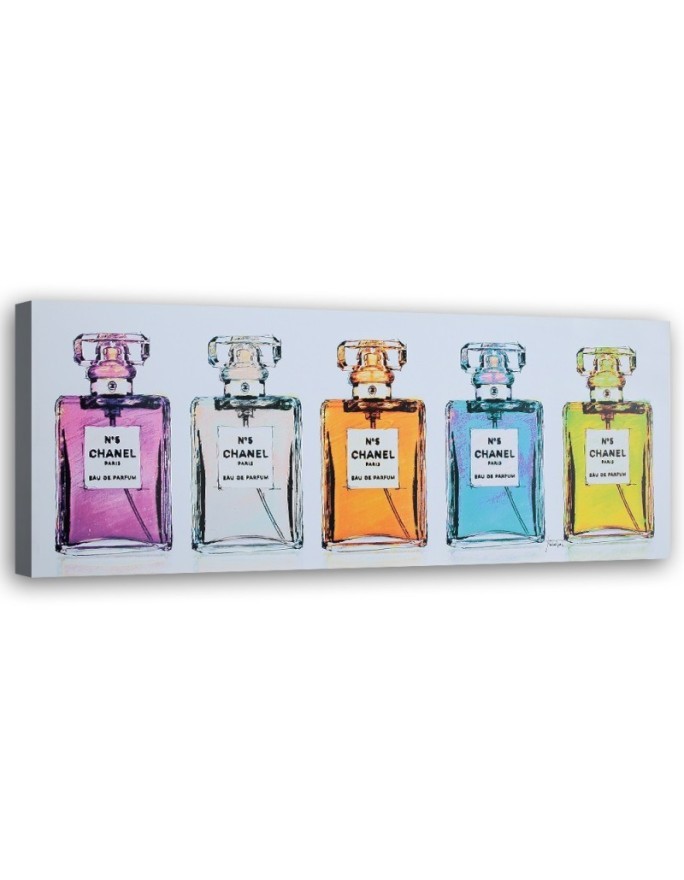 Modne obrazy do salonu i sypialni - Kolorowe buteleczki perfum | FEEBY