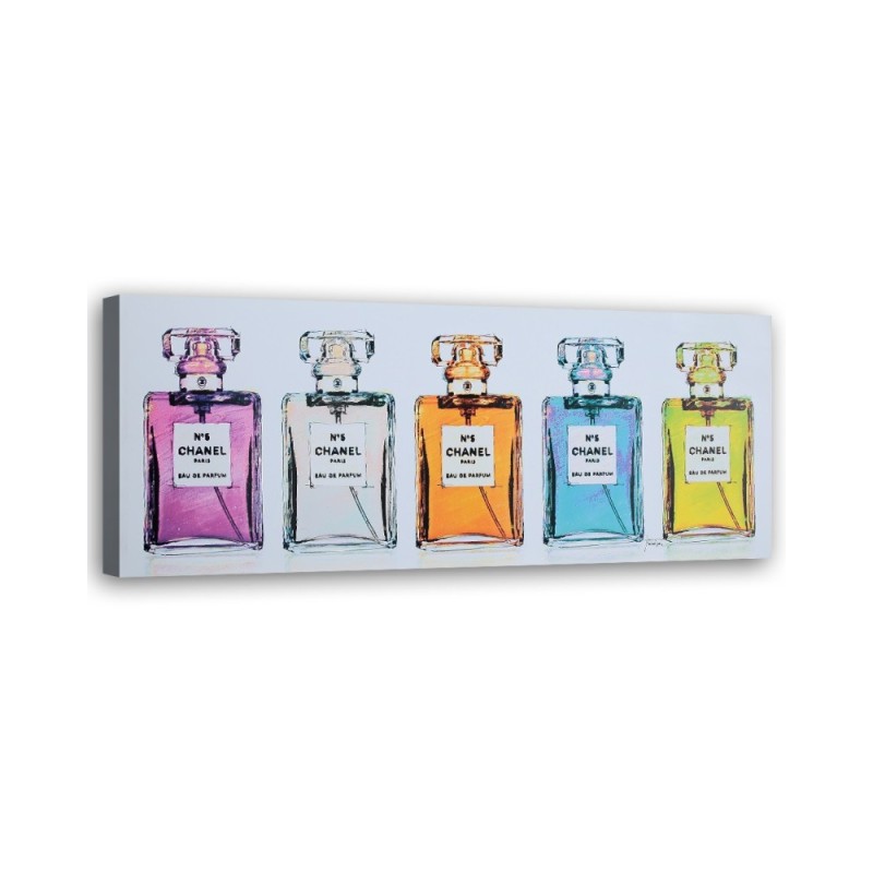 Leinwandbild - Farbige Parfümflaschen | Feeby