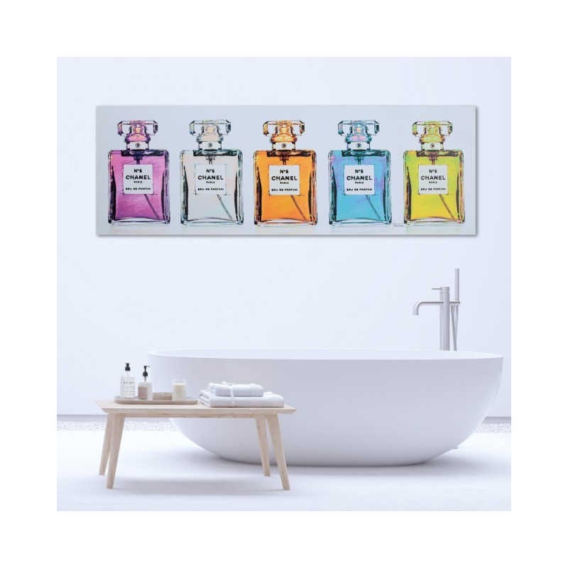 Leinwandbild - Farbige Parfümflaschen | Feeby