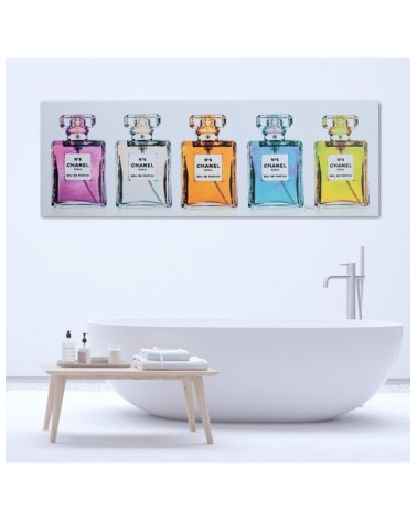Leinwandbild - Farbige Parfümflaschen | Feeby