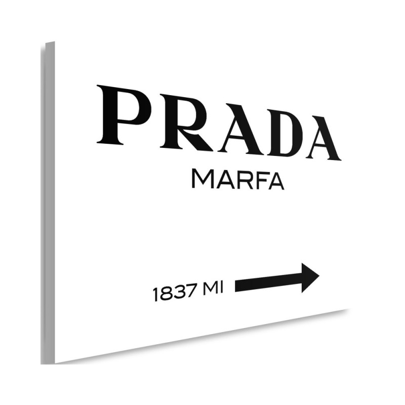 Obraz na płótnie glamour - Prada Marfa Biały | FEEBY