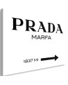 Obraz na płótnie glamour - Prada Marfa Biały | FEEBY