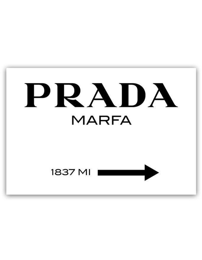 Obraz na płótnie glamour - Prada Marfa Biały | FEEBY