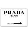 Obraz na płótnie glamour - Prada Marfa Biały | FEEBY