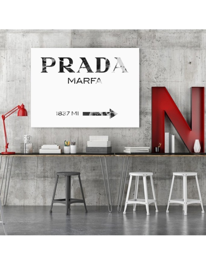 Obraz na płótnie glamour - Prada Marfa Czarno-Biały | FEEBY