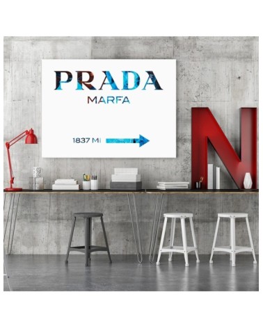 Dekoratives Leinwandbild - Mit Aufschriften Blau | Feeby