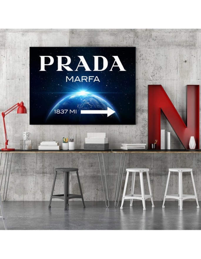 Obraz na płótnie glamour - Prada Marfa Niebieski | FEEBY