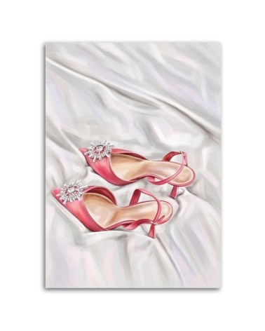 Glamour wall art painting - Pair of pink shoes | FEEBY