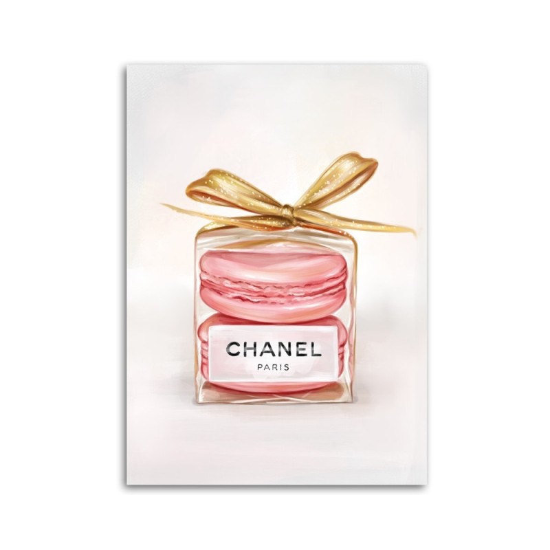 Obraz do sypialni glamour - Flakonik perfum z makaronikami | FEEBY