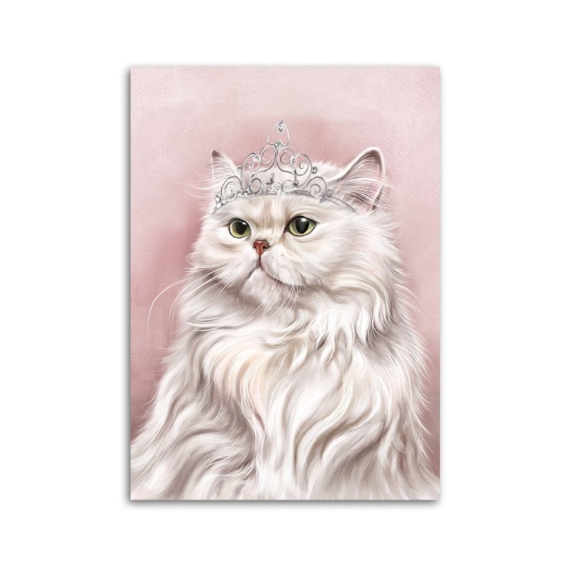 Modern wall art paintings - White royal cat | FEEBY