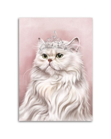Modern wall art paintings - White royal cat | FEEBY
