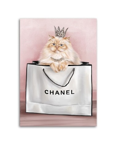 Obrazy glamour - Kot w torbie chanel | FEEBY