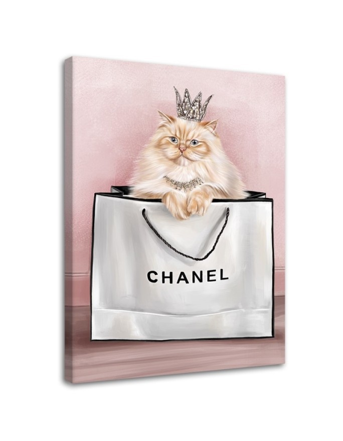 Obrazy glamour - Kot w torbie chanel | FEEBY