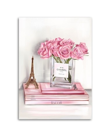 Canvas prints for the modern living room - Roses in a vase from Chanel | FEEBY