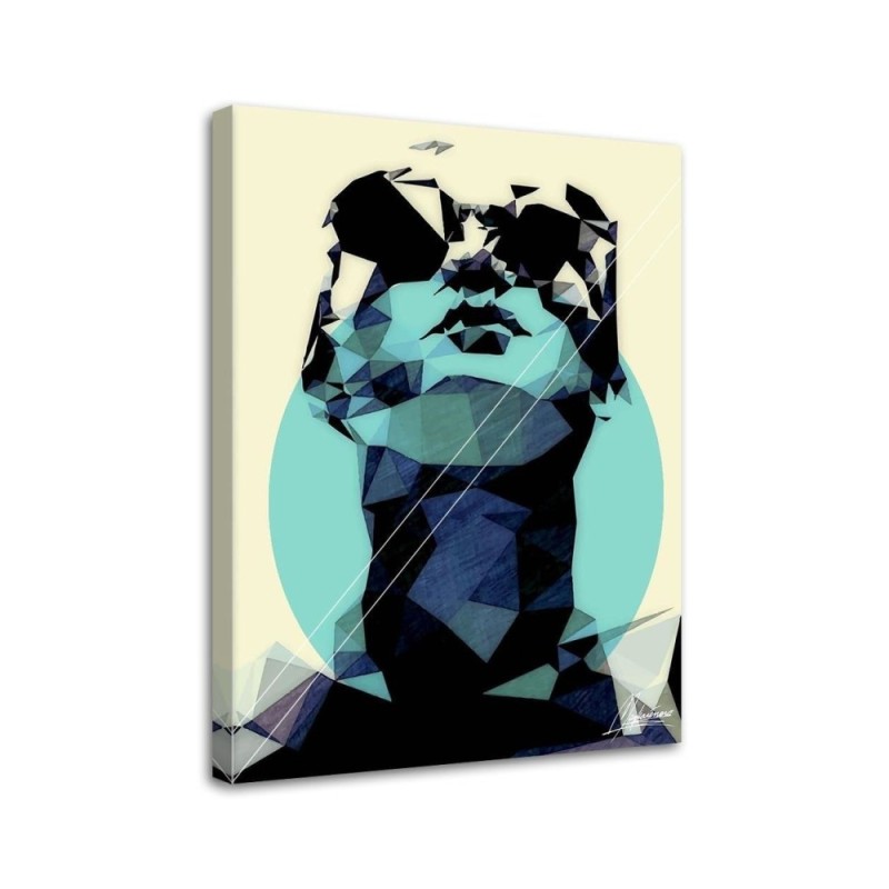 Stylish Canvas paintings for the living room - Woman and blue Cantu wheel | FEEBY