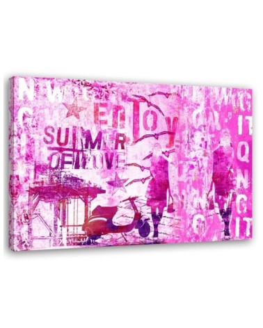 Fashionable Canvas paintings - Pink lettering and female figure Andrea Haase | FEEBY