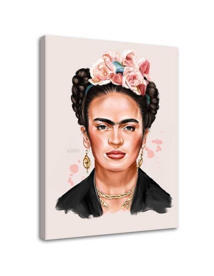 Obraz na ścianę - Frida w odcieniach różu Svetrinka.art | FEEBY