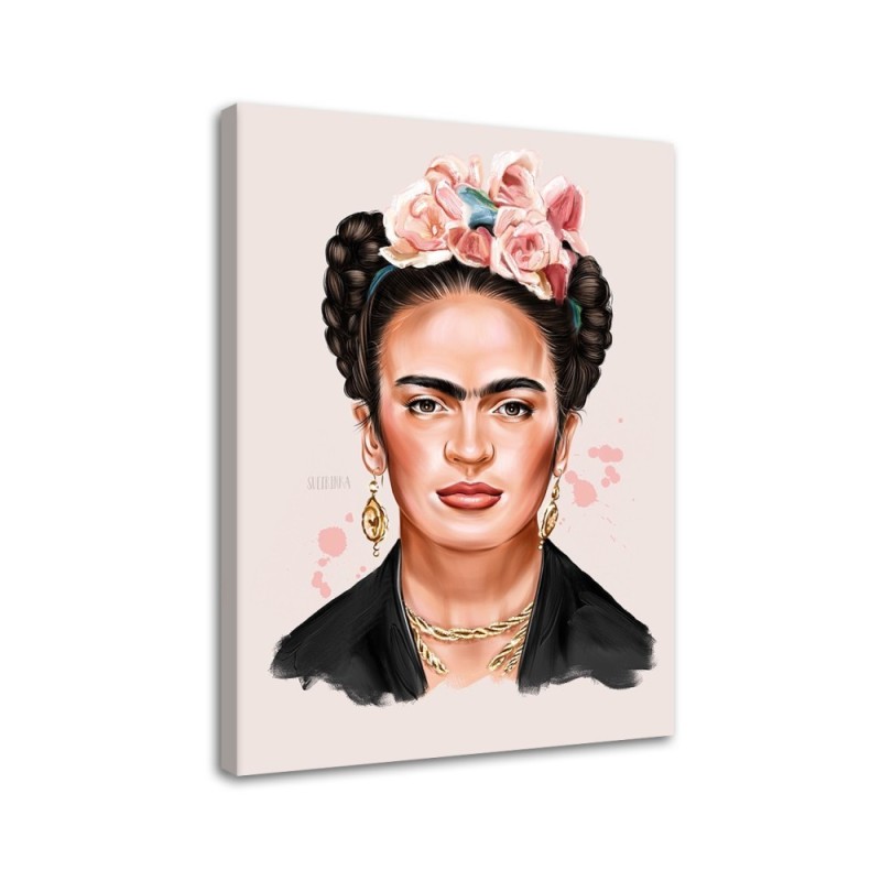 Obraz na ścianę - Frida w odcieniach różu Svetrinka.art | FEEBY