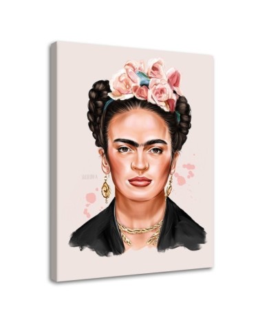 Wall Canvas painting - Frida in shades of pink Svetrinka.art | FEEBY