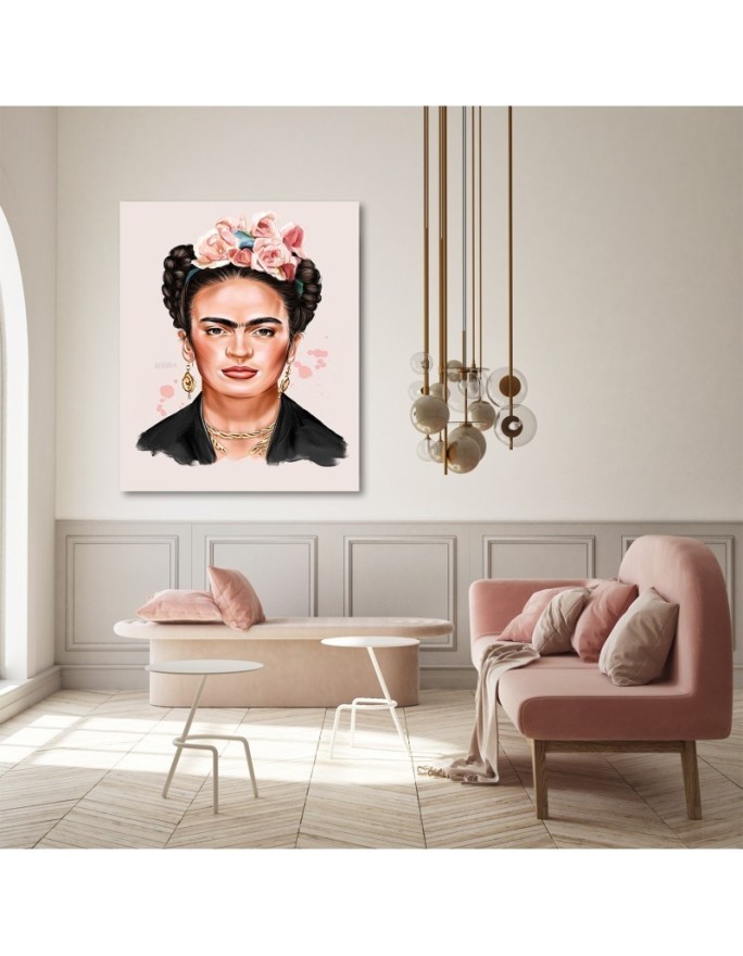 Obraz na ścianę - Frida w odcieniach różu Svetrinka.art | FEEBY