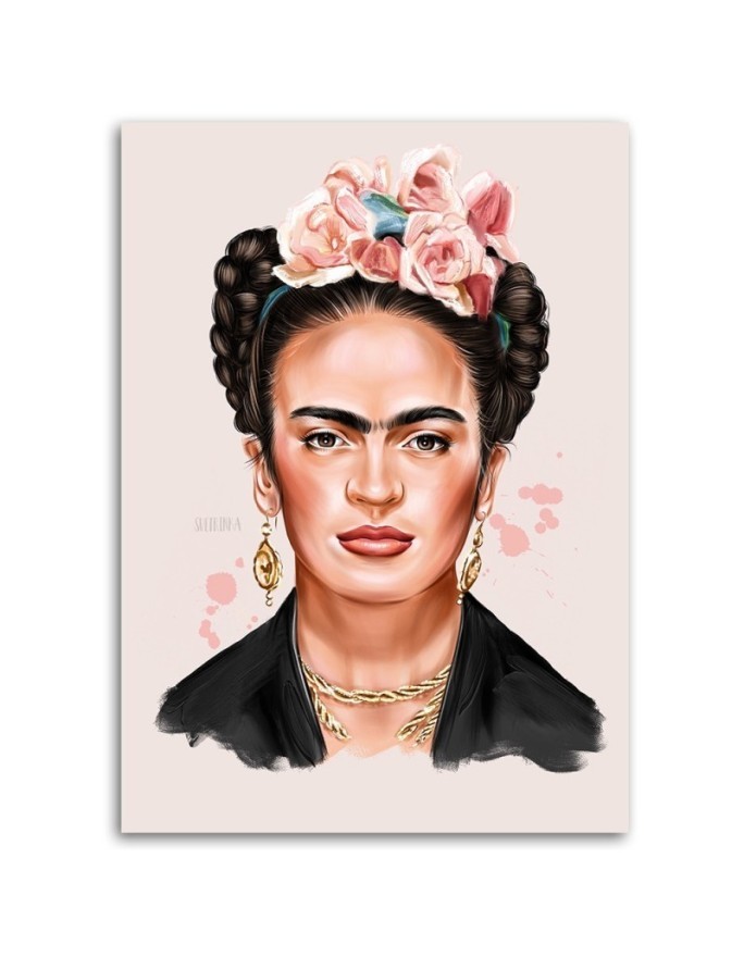 Obraz na ścianę - Frida w odcieniach różu Svetrinka.art | FEEBY