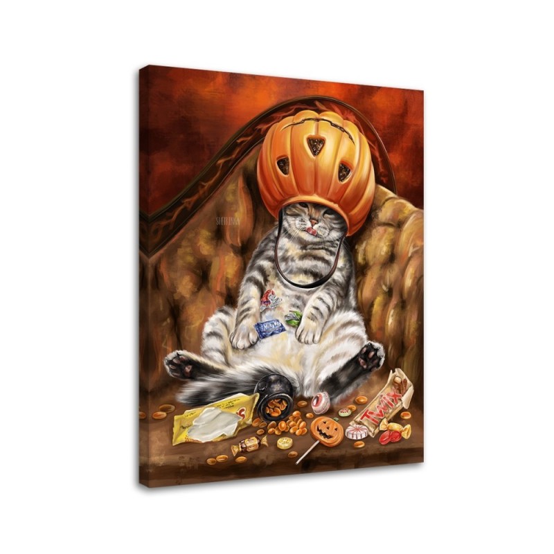 Nowoczesny obraz do salonu - Kocie halloween Svetrinka.art | FEEBY