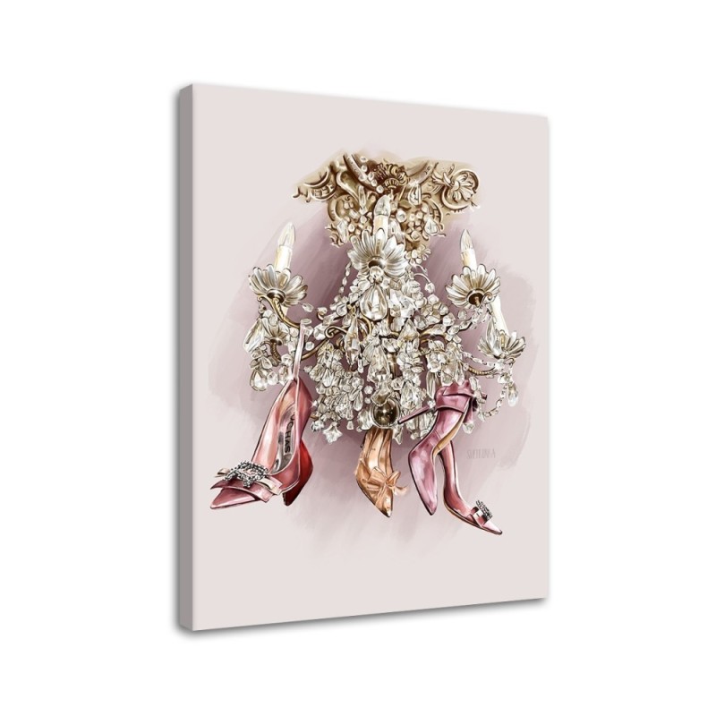 Stylowe obrazy - Kryształowy żyrandol glamour buty | FEEBY