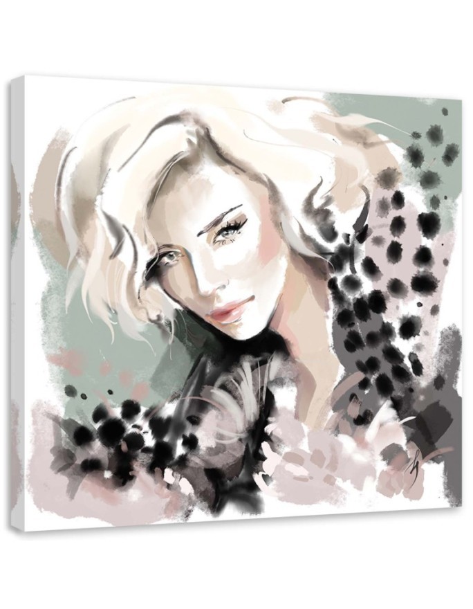 Stylowe obrazy - Kobieta Blond Twarz Futro Moda Irina Sadykova | FEEBY
