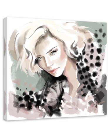 Stylish Canvas prints - Woman Blonde Face Fur Fashion Irina Sadykova | FEEBY